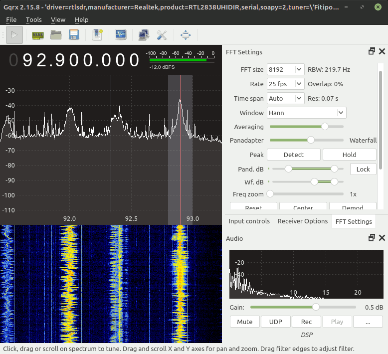 Exécution du récepteur RTL-SDR et GQRX sous Linux