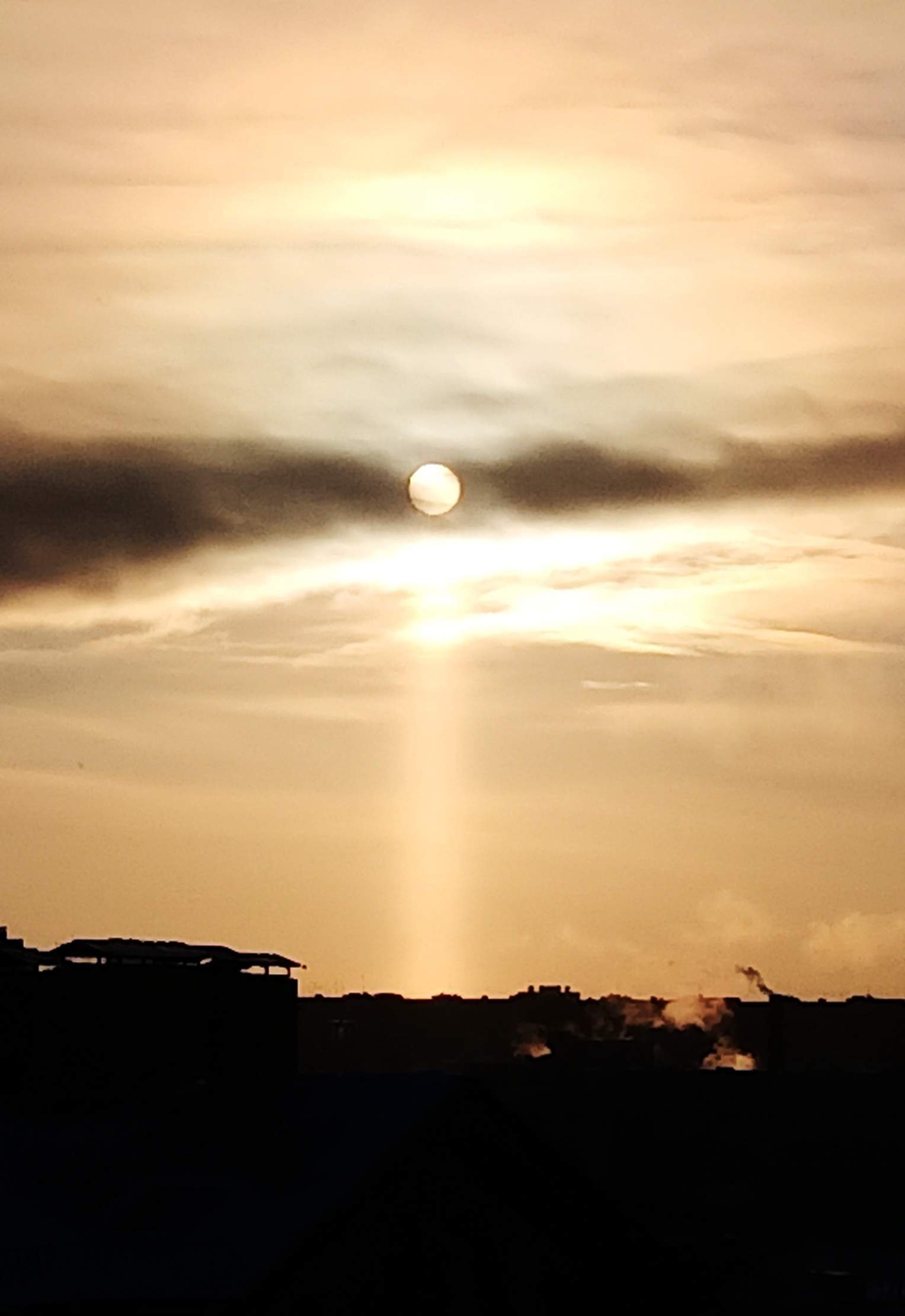 Winter halo in the form of a cross