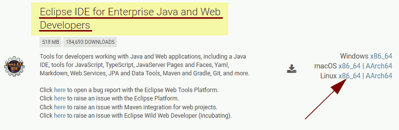 programme d'installation Web Eclipse