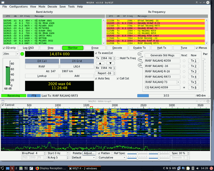 Installing, configuring and using WSJTX on Linux