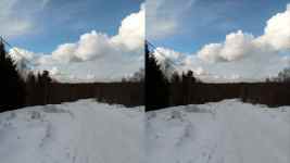 Дорога, спуск с горы (3D-фотография для просмотра на телевизоре) 3D фотография дороги с разрешением Full HD