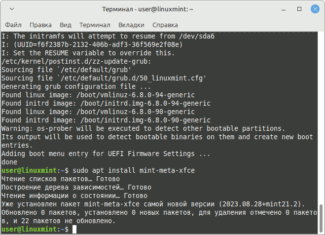 Рисунок 44 - обновление Linux Mint 22 до 22.3