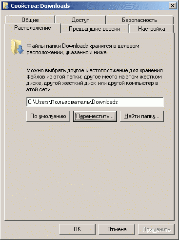 Свойства папки