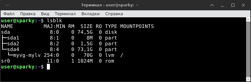 Установка Sparky Linux (Debian) на раздел LVM